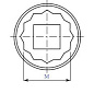 Головка ударная S16M2-1/4"DH