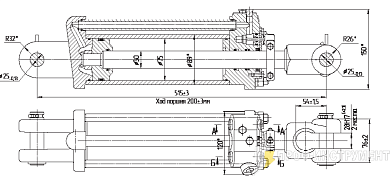 Гидроцилиндр С75/30х200-3.44К (Ц75х200-3К)